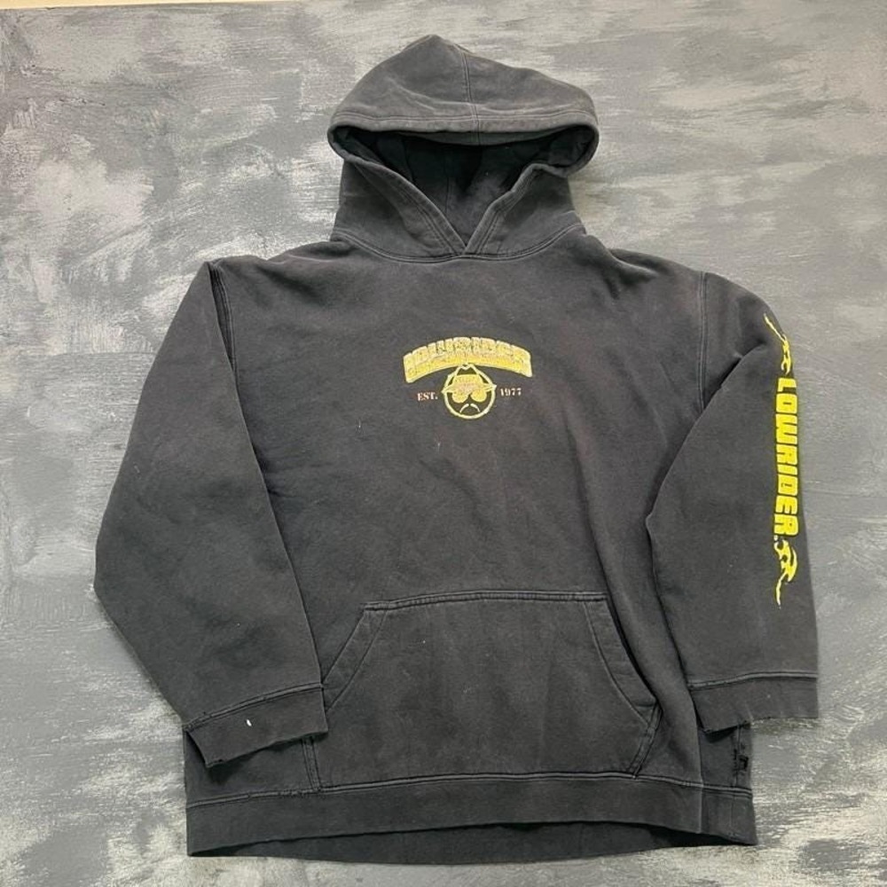 Vintage Lowrider Hoodie Mens Large Black 2000s Y2K